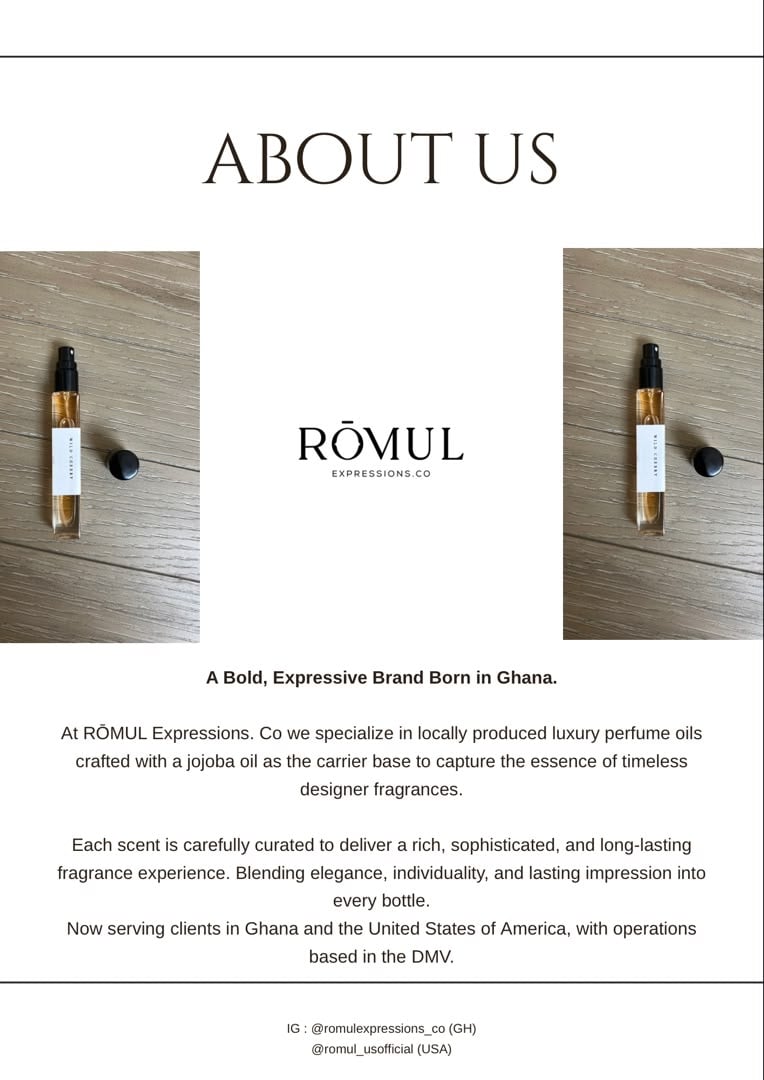 About Us — Rōmul Expressions Co. A Bold, Expressive Brand Born in Ghana.